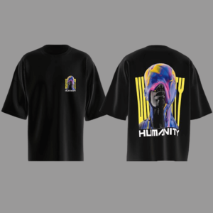 Humanity Design Oversized Black T-Shirt