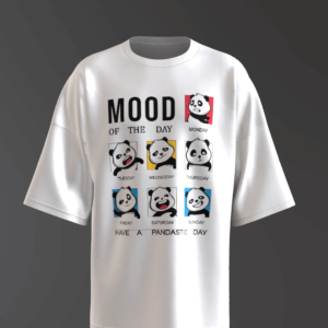 Pandastic Day Oversized White T-Shirt