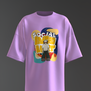 Social Introvert Oversized Light Purple T-Shirt