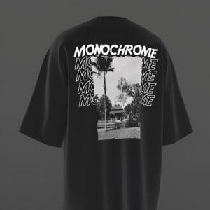 Monochrome Design Oversized Black T-Shirt